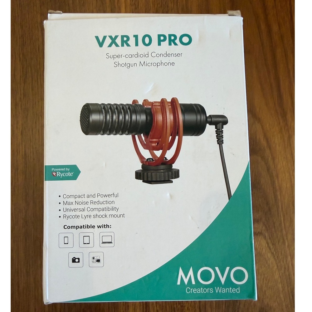 Movo VXR10 PRO Super-cardioid Condenser Shotgun Microphone with Ryc Shock Mount